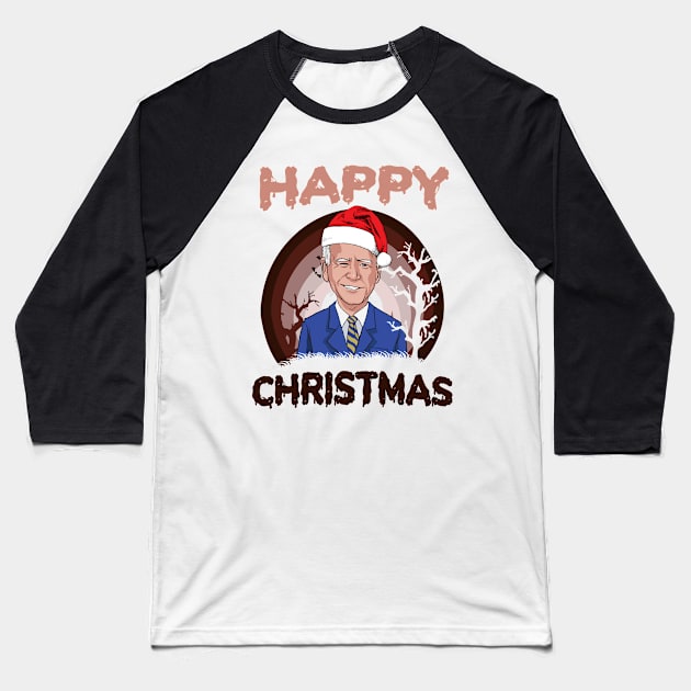 Funny Anti Joe Biden Raibow Halloween Happy Christmas Santa Hat Baseball T-Shirt by wonderws